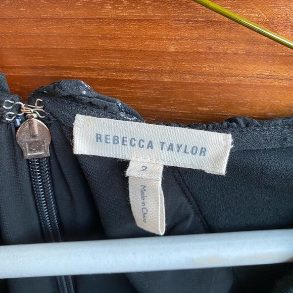 Rebecca Taylor Resort 2018 silk black silver metallic mini dress size 2 MSRP$375 - Picture 7 of 9